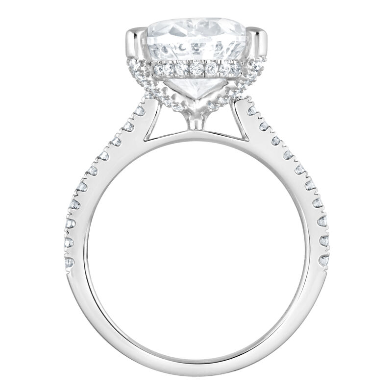 Oval Lab Grown Diamond 6 1/2ctw. Engagement Ring in 14k White Gold image number null